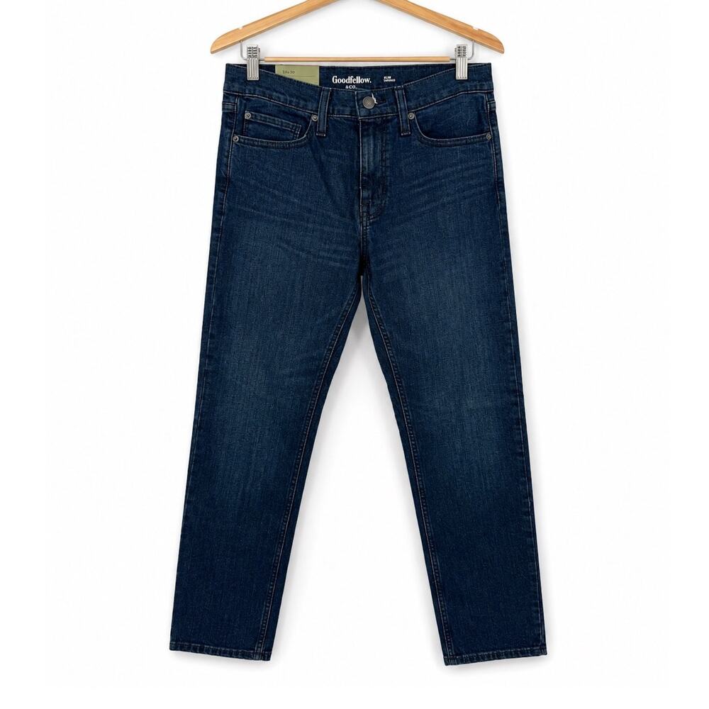 Goodfellow & Co Mens 30x32 Slim Tapered Jeans Dark Wash Blue Denim Pants